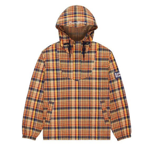 NWT $265 Rowing Blazers Indian Madras Plaid Hooded Anorak Jacket Mens